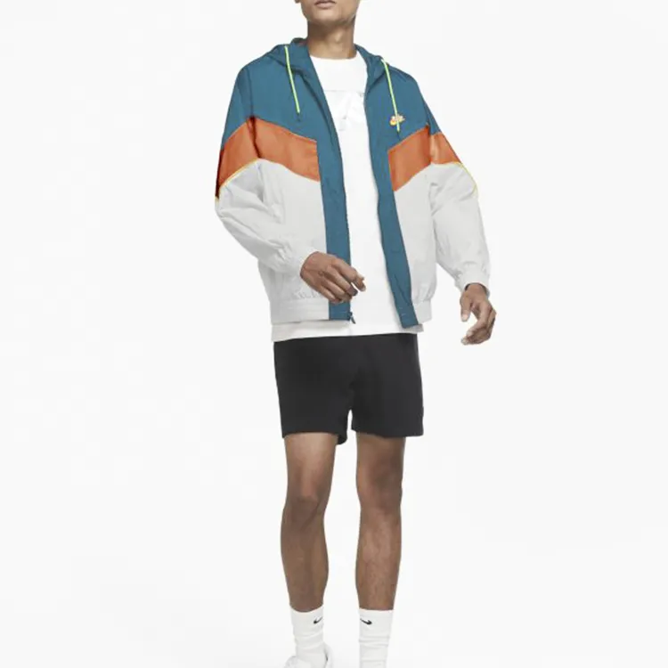 Nike Jackets Men Blue & White & Orange-2