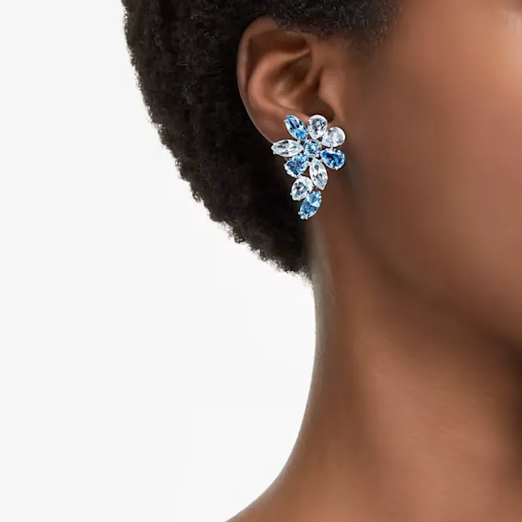 Swarovski Gema Earrings Women's Blue-4