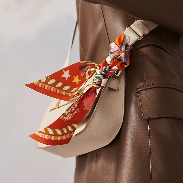 HERMES Silk Scarves Women's Orange-1