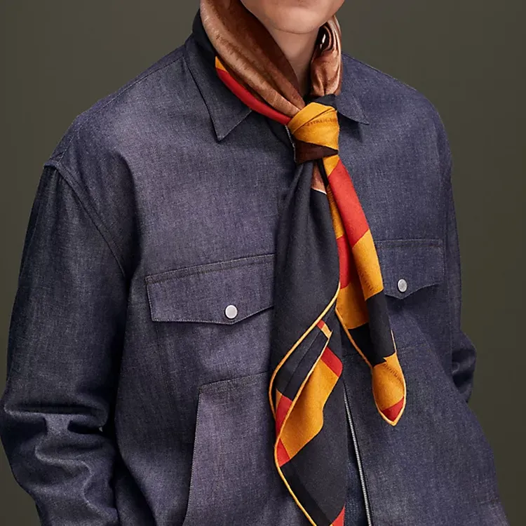 HERMES Rocabar De Rire Knit Scarves Unisex Multicolor-1