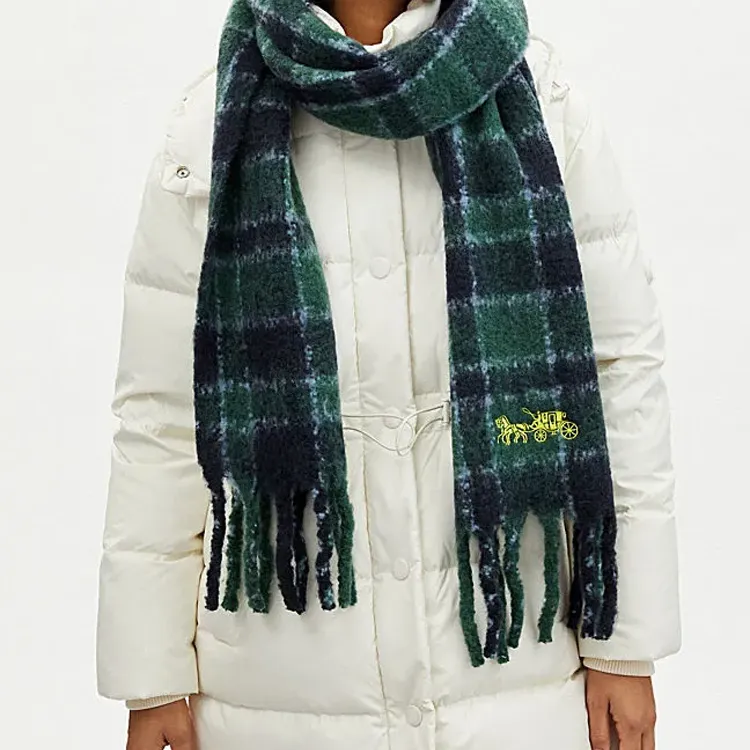 COACH Knit Scarves Women's Green-3