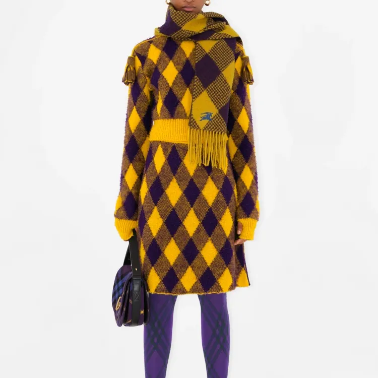 Burberry Knit Scarves Unisex Yellow-3