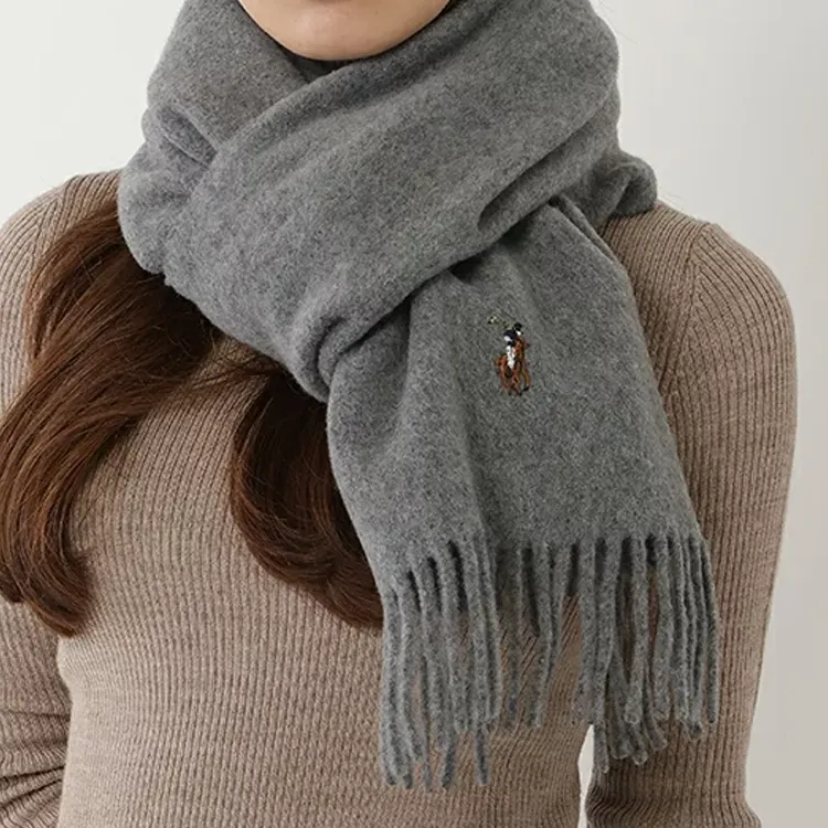 Polo Ralph Lauren Knit Scarves Unisex Gray-2