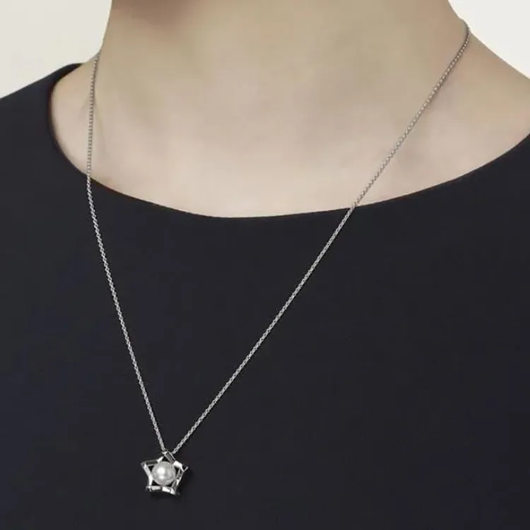 MIKIMOTO Akoya Pearl, Sterling Silver Necklaces Women's Silver-2
