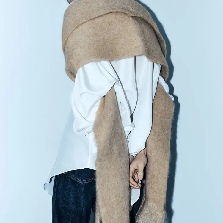 ZARA Knit Scarves Unisex-2