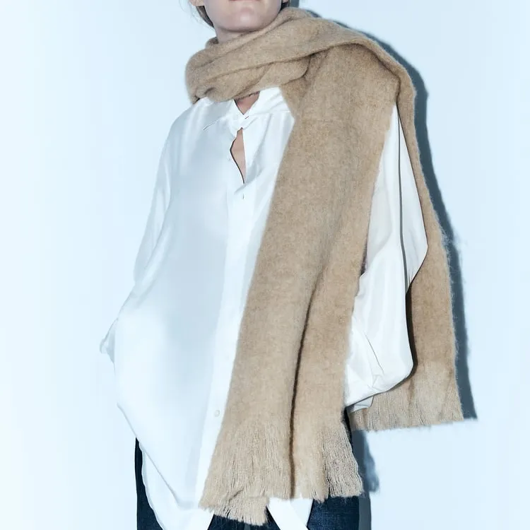 ZARA Knit Scarves Unisex-3