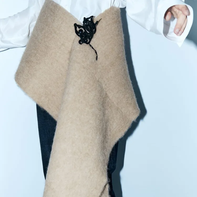 ZARA Knit Scarves Unisex-4