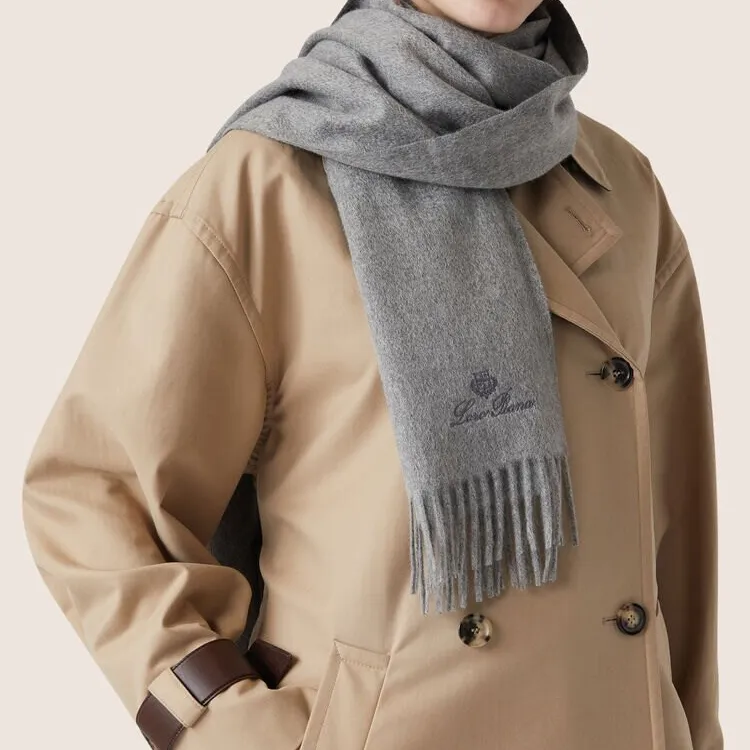 Loro Piana Grande Unita Fringed Edge Scarf-1