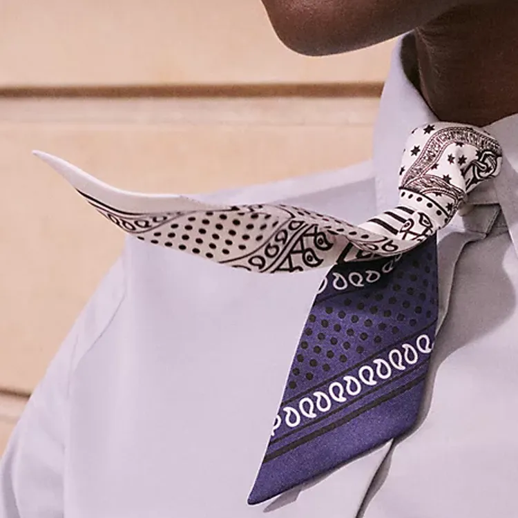HERMES Silk Scarves Unisex White-2
