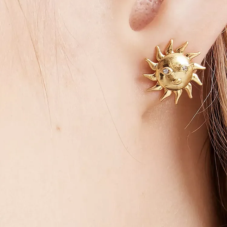 Kate Spade Electroplated Metal Cubic Zirconia Glass Stone Stud Earrings Women's Gold-2
