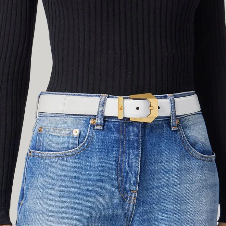 VERSACE Medusa Heritage Buckle Leather Belt-1