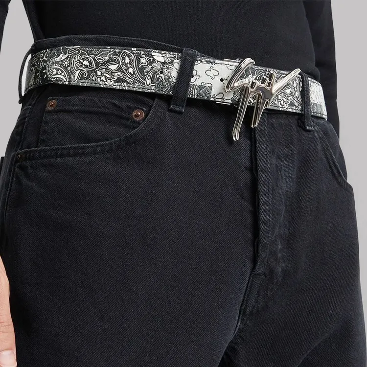 Giuseppe Zanotti Paisley print Leather Belt-1