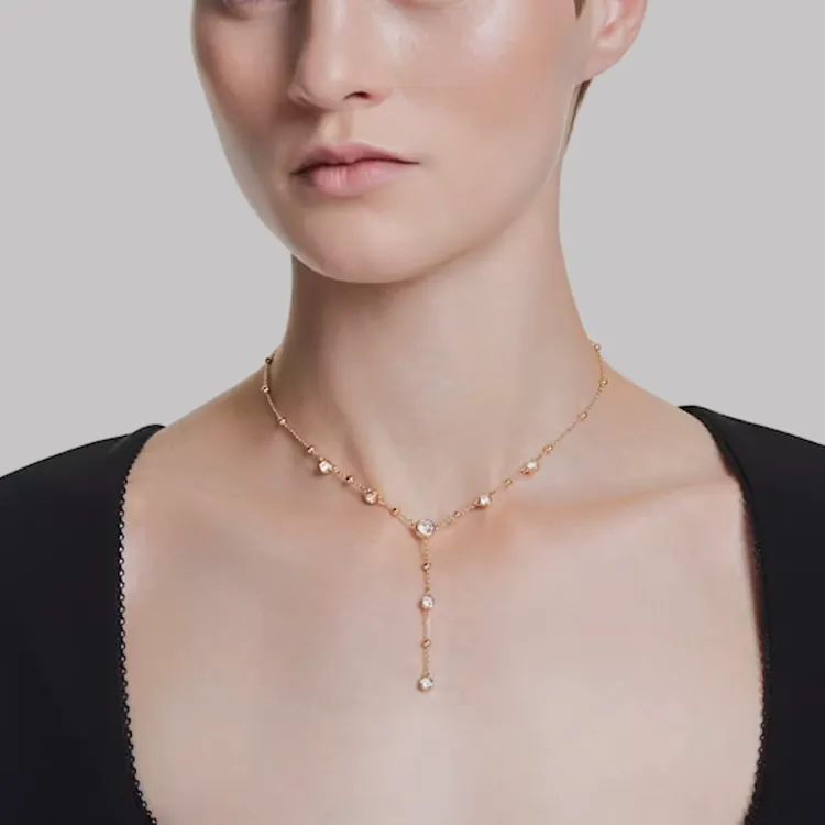 Swarovski Crystal, Gold Plated, Zirconia Necklaces Women's Gold-2