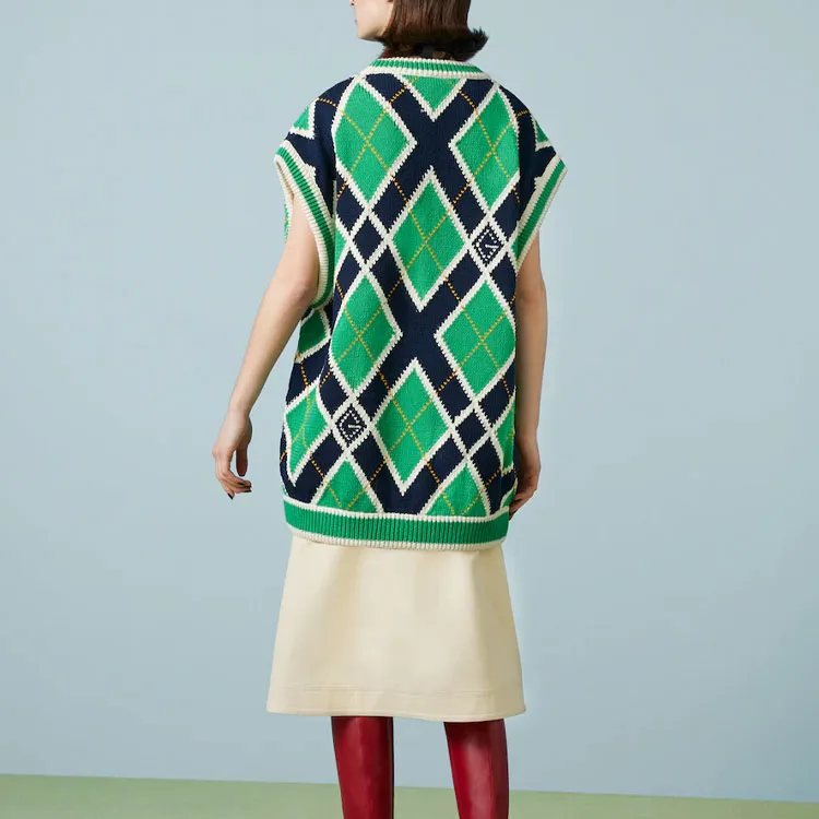 GUCCI G Rhombus Stitched Cardigan-3