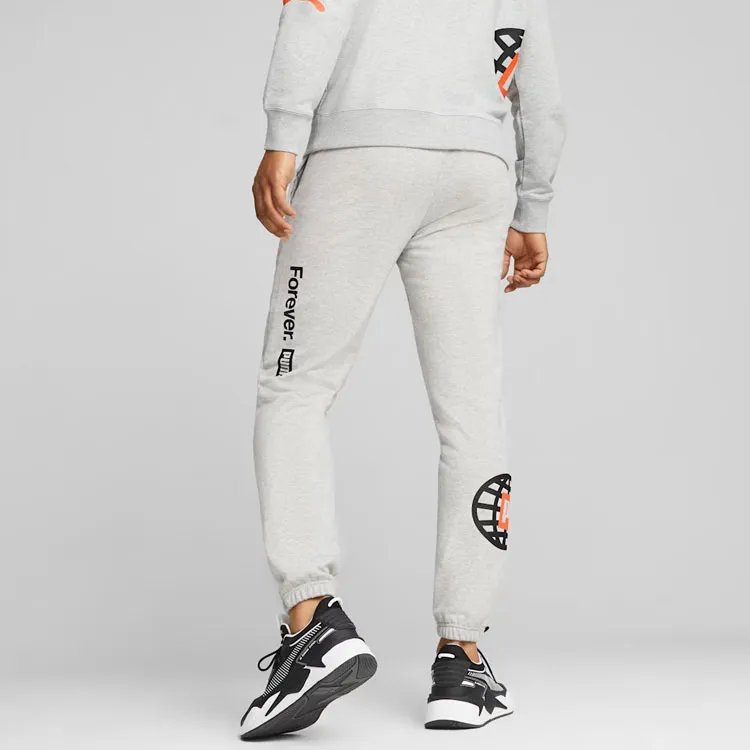 PUMA CLASSICS Knitted Sweatpants Men Gray-3