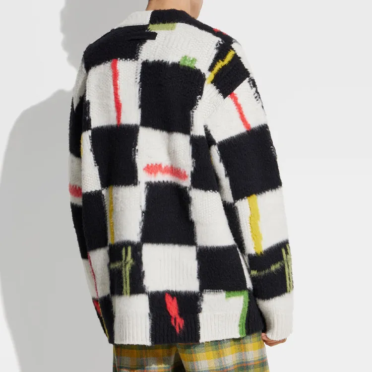 Zegna X The Elder Statesman Checked Cashmere wool Cardigan-3