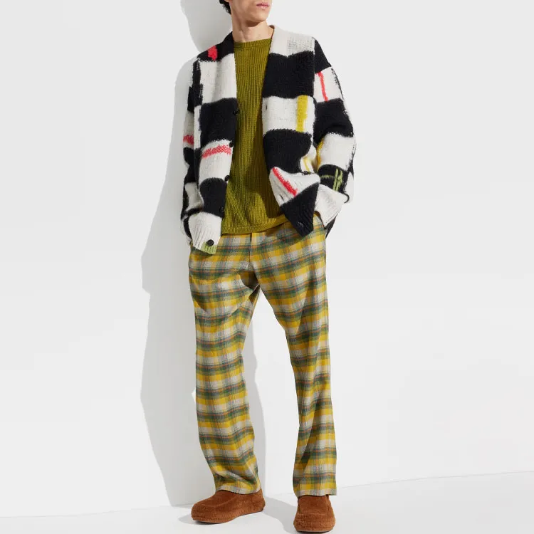 Zegna X The Elder Statesman Checked Cashmere wool Cardigan-1