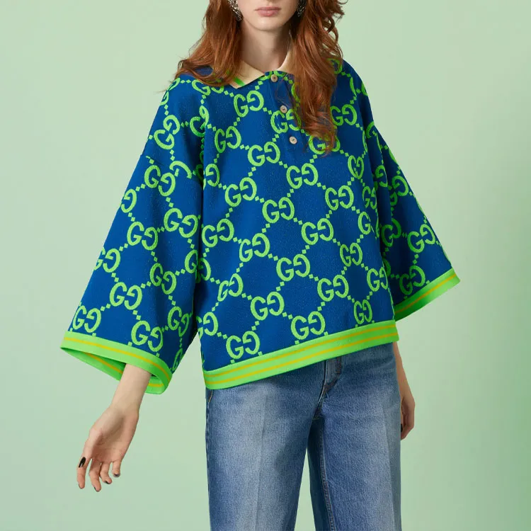 GUCCI Polo Shirts Women's Green-2