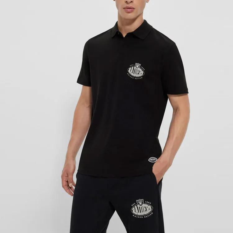 HUGO BOSS x NFL Polo Shirt Men's Black-3