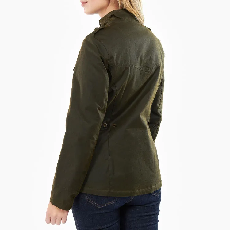 BARBOUR Winter Defence Waxed Cotton Jacket Jackets Coats Women's Olive Green-2