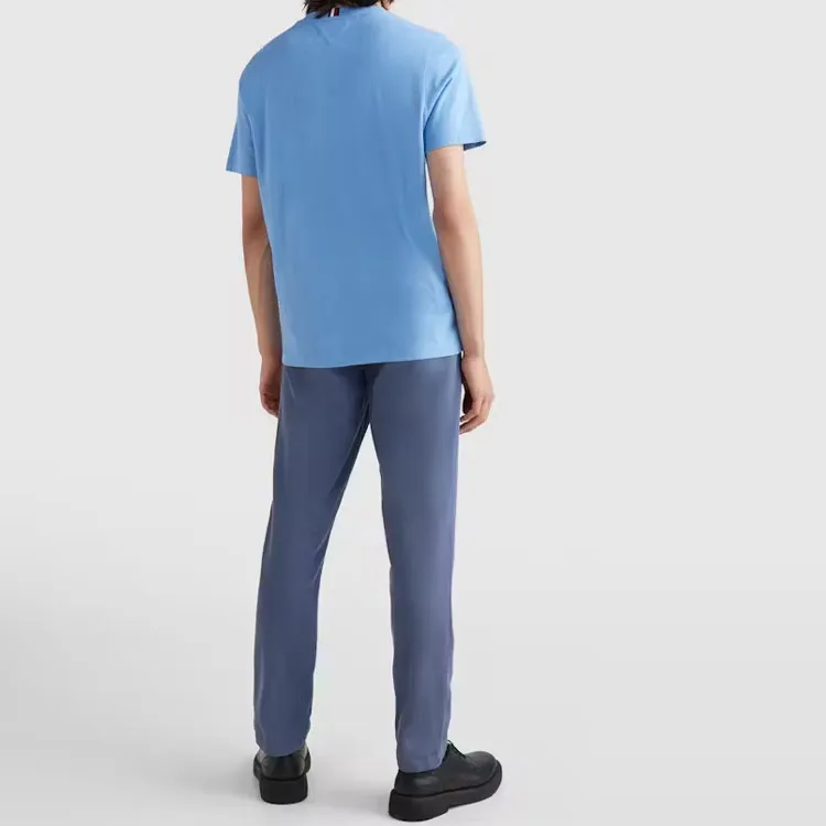 Tommy Hilfiger Th Monogram Essential Embroidery T Shirt T Shirt Men's Light Blue-2