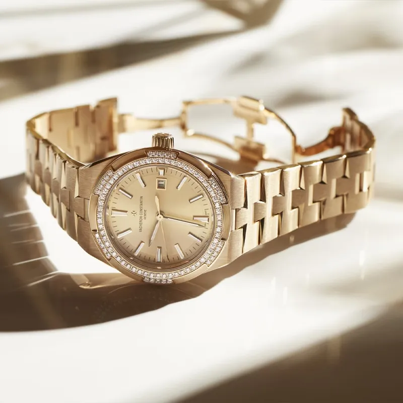 VACHERON CONSTANTIN Overseas Collection Automatic Mechanical Movement Women's Watch Watch 35mm Gold Dial-11
