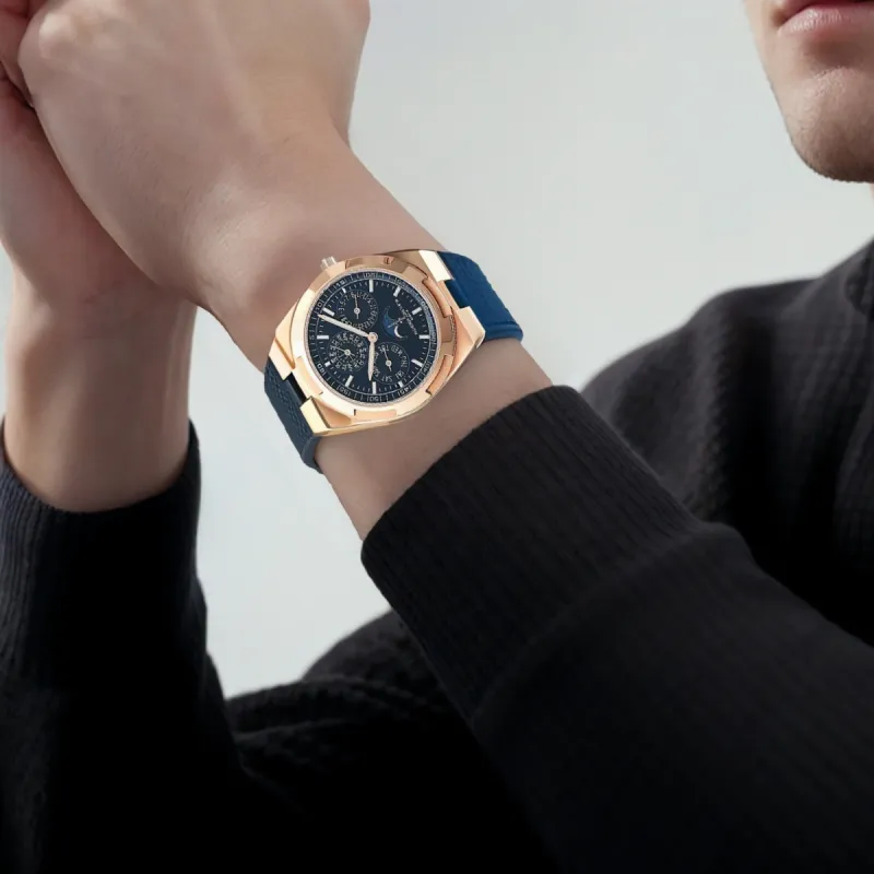 VACHERON CONSTANTIN Overseas Collection Automatic Mechanical Movement Men's Watches Watch 41.5mm Blue Dial-7