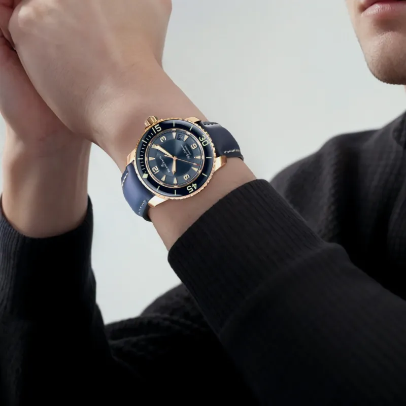 BLANCPAIN FIFTY FATHOMS Automatic Mechanical Movement Men's Watches Watch 45mm Blue Dial-5