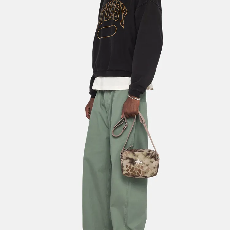Stussy Cotton Shoulder Bag Crossbody Bag Regular Unisex Brown/Multicolor-3