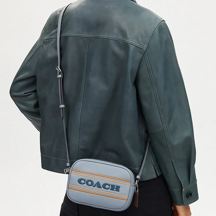 COACH Jamie Litchi Grain Grained Leather Camera Bag Shoulder Bag Crossbody Bag Mini Women's Blue-5