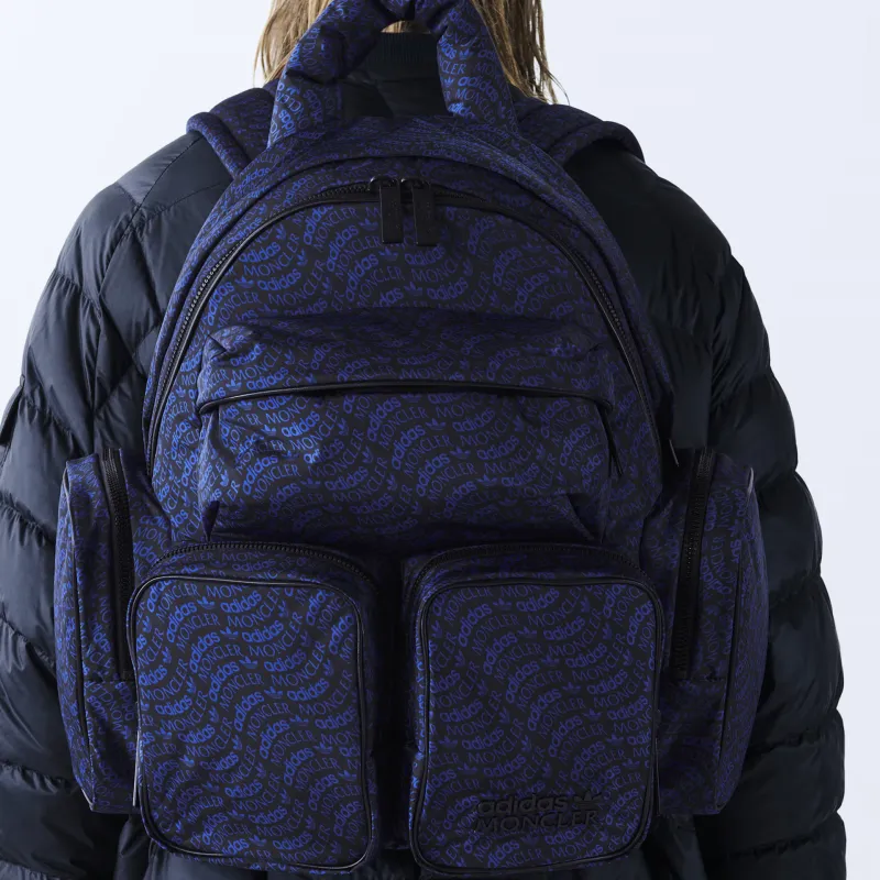 Adidas Originals MONCLER Collaboration Recycled Nylon Backpack Regular Unisex Multicolor Puzzle Blue-2