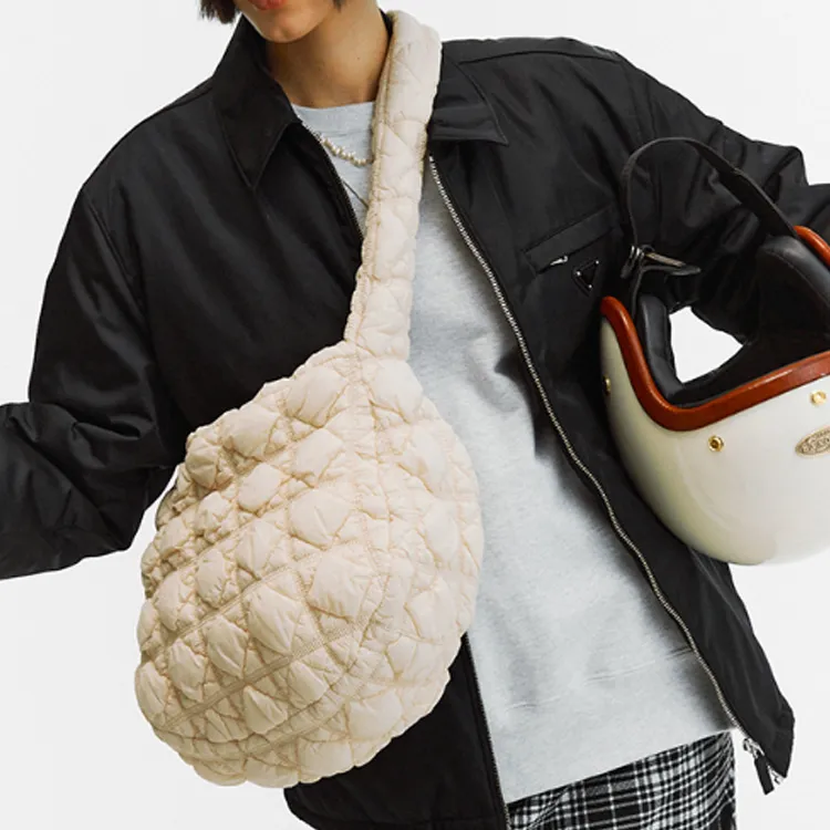 CARLYN Nylon Cloud Bag Crossbody Bag Shoulder Bag Women's Ivory-4