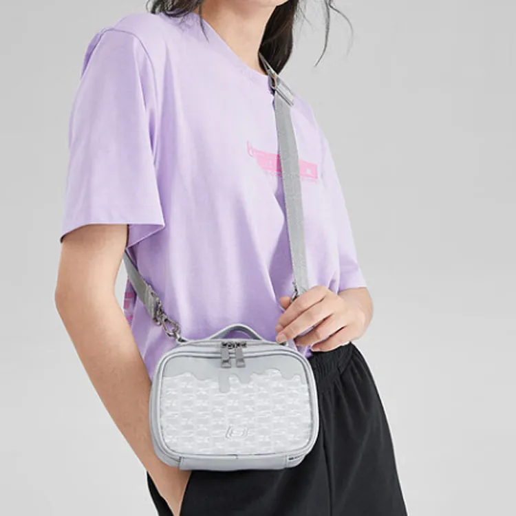 Skechers Ice Cream Series Fabric Small Square Bag Crossbody Bag Shoulder Bag Regular Unisex Light Gray-3
