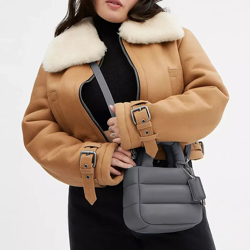 COACH Pillow Nappa Leather Special Bag Tote Bag Shopping Bag Shoulder Bag Crossbody Bag Handbag Mini Women's Gray Blue-4
