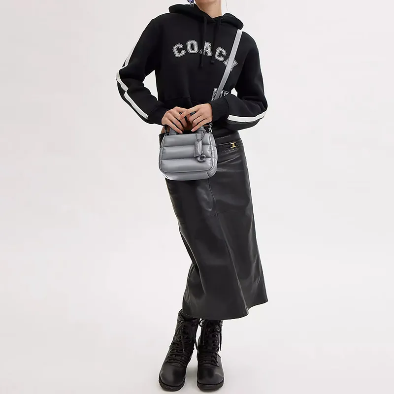 COACH Pillow Nappa Leather Special Bag Tote Bag Shopping Bag Shoulder Bag Crossbody Bag Handbag Mini Women's Gray Blue-5
