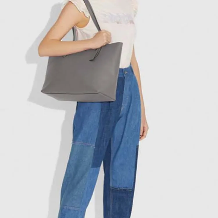 COACH Central Leather Tote Bag Shopping Bag Portable One Shoulder Women's Gray-4