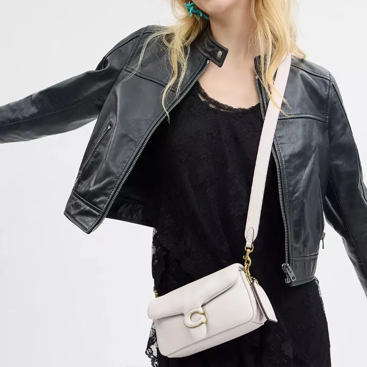 COACH Pillow Nappa Leather Crossbody One Shoulder Handbag Trumpets Women's Brass & Chalk White-5