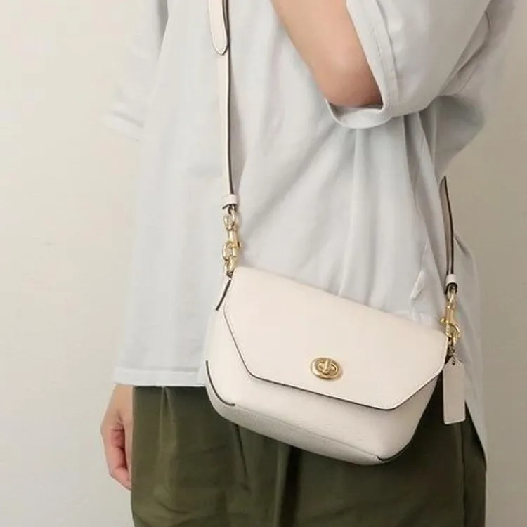 COACH Karlee Leather Shoulder Bag, Crossbody Bag Women's White-4