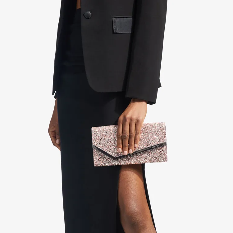 Jimmy Choo Emmie Foldover Glitter Clutch Bag-6
