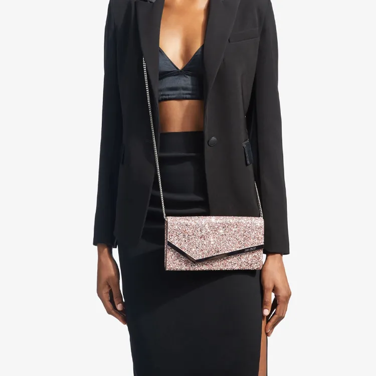 Jimmy Choo Emmie Foldover Glitter Clutch Bag-4