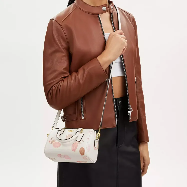 COACH Rowan Coated Canvas Handbag, Shoulder Bag, Crossbody Bag Mini Women's Chalk Multicolor-3
