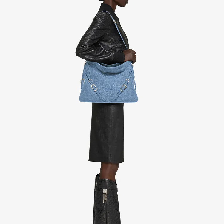 Givenchy Voyou Denim Handbag, Shoulder Bag Women's Medium Blue-6