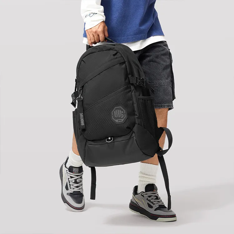 LiNing Polyester Backpack Unisex Black-7