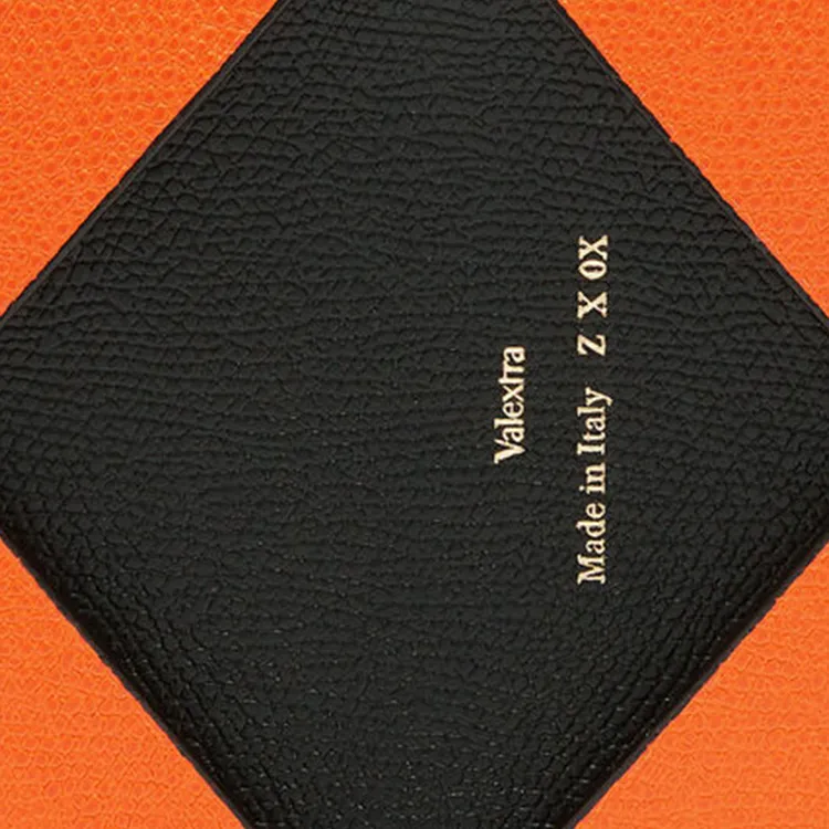Valextra Millepunte Calfskin Card Holder Women's Orange & Black-4