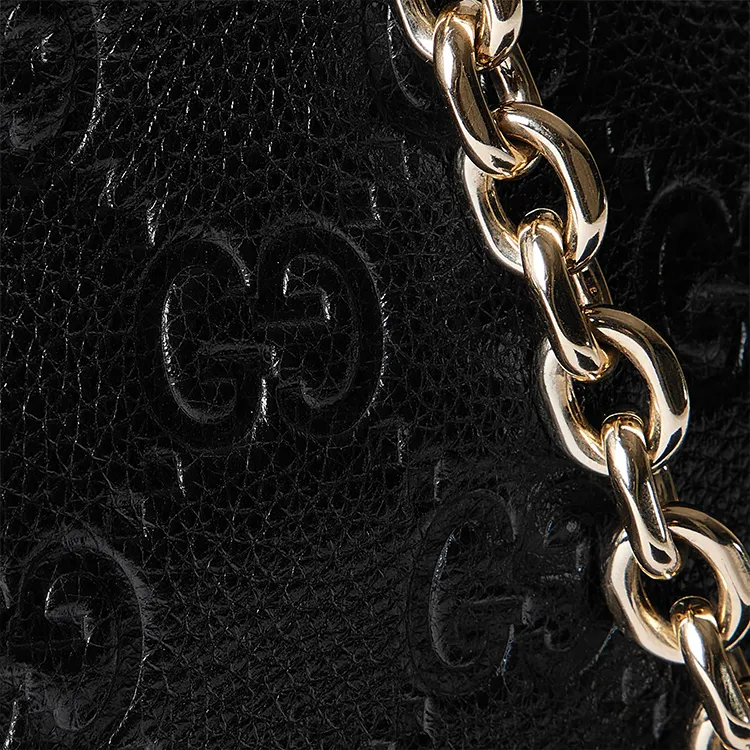 GUCCI Grained Leather Crossbody Bag Shoulder Bag Extra Mini Women's Black-7