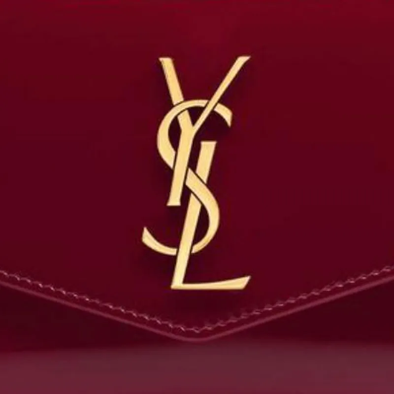 SAINT LAURENT UPTOWN Calfskin Wallet Women's Red-4
