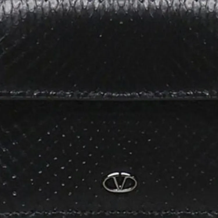Valentino Leather Card Holder Men's Black-1