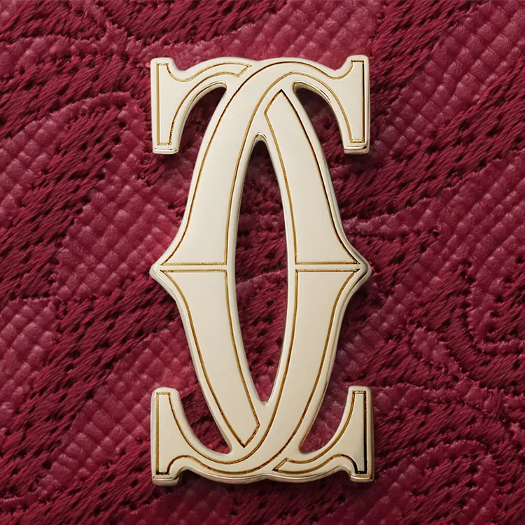 CARTIER Calfskin Wallet Mini Women's Cherry Red-3
