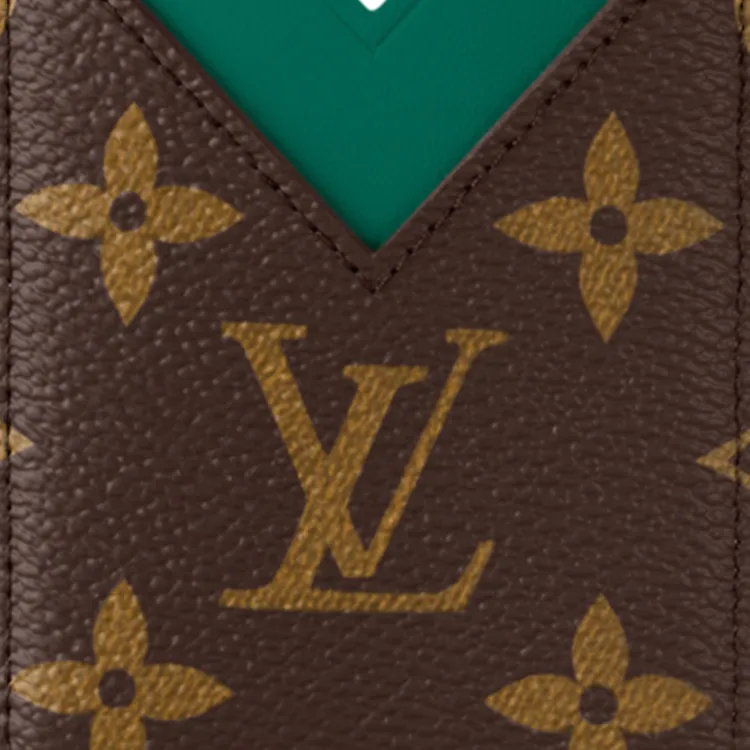 LOUIS VUITTON Coated Canvas Card Holder Women's Borneo Green-3