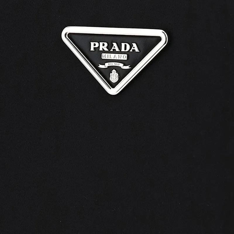 PRADA Leather Hobo Bag Shoulder Bag Unisex Black-4